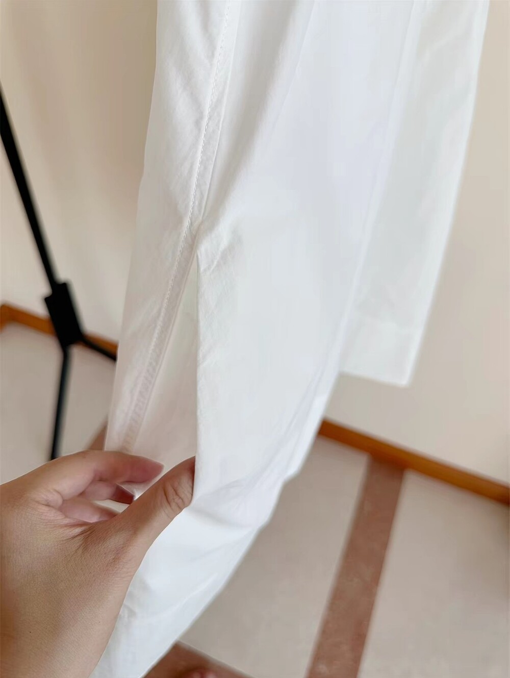 Helsa Mini Dress With Lace in Tech Poplin in White - Picture 11 of 11